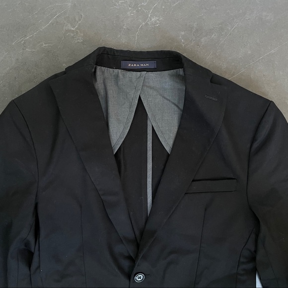 Zara Men Slim Fit Blazer Black 36